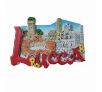 3D Lucca Tuscany Italy Fridge Magnet Travel Souvenir Refrigerator Decoration Resin Hand Painted Craft Collection