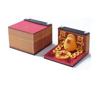 3D Lucky Three-Dimensional Sticky Note Book, 3D Calendar 2026, Time Piece Calendar 2026-125 Pages (3.15 * 3.15 * 2.17 in) for Recording and Reminding Important Events, Office and Room Decorations