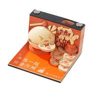 3D Lucky Three-Dimensional Sticky Note Book, 3D Calendar 2026, Time Piece Calendar 2026-125 Pages (3.15 * 3.15 * 2.17 in) for Recording and Reminding Important Events, Office and Room Decorations