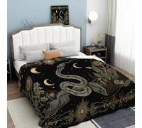 3D Luxury Vine Extra Large Fleece Throw Blanket for Couch, Sofa, 270GSM Queen Super Soft and Warm Cosy Travel Blankets, Abstract Moon Snake Lightweight Throw