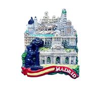 3D Madrid Spain Fridge Magnet Souvenir Gift,Resin Handmade Madrid Refrigerator Magnet Home & Kitchen Decoration Collection