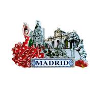3D Madrid Spain Fridge Magnet Travel Souvenir Gift Refrigerator Magnetic Sticker Hand Painted Craft