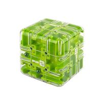 3D Magic Cube Maze Ball Puzzle - Ultimate Brain Teaser for Adults & Teens, Spatial Logic Training, Stress Relief Fidget Toy, Educational STEM Gift for Family Game Night, Travel & Party Fun (green)