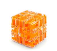 3D Magic Cube Maze Ball Puzzle - Ultimate Brain Teaser for Adults & Teens, Spatial Logic Training, Stress Relief Fidget Toy, Educational STEM Gift for Family Game Night, Travel & Party Fun (orange)