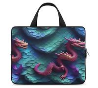 3D Magical Dragon Scales Laptop Sleeve Ultra-Thin, Lightweight & Waterproof 10inch Laptop Bags, Durable Neoprene Material, Portable Protective Computer Bag with Hand Strap