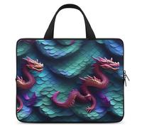 3D Magical Dragon Scales Laptop Sleeve Ultra-Thin, Lightweight & Waterproof 12inch Laptop Bags, Durable Neoprene Material, Portable Protective Computer Bag with Hand Strap