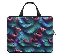 3D Magical Dragon Scales Laptop Sleeve Ultra-Thin, Lightweight & Waterproof 17inch Laptop Bags, Durable Neoprene Material, Portable Protective Computer Bag with Hand Strap