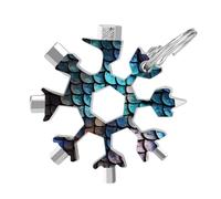 3D Magical Dragon Scales Pattern 19-in-1 Snowflake Multi Tool, Stainless Steel Metal Snowflake Multitool with Keychain, Compact & Portable Tools for Outdoor Camping Survival Daily Use Gift for Men