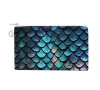 3D Magical Dragon Scales Pattern Canvas Coin Purse, Portable Zippered Change Pouch for Women, Small Wallet for Coins Keys Cards Lipstick