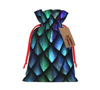 3D Magical Dragon Scales Pattern Gift Bag with Handles and tag, Perfect for Christmas, Birthday, Wedding or Daily Gift - (M)
