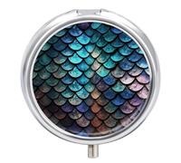 3D Magical Dragon Scales Pattern Pill Box Cute Round Pill Case Portable Medicine Tablet Vitamin Holder Organizer for Purse Pocket