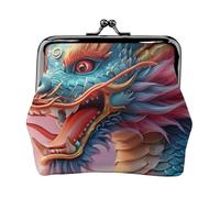 3D Magical Dragon Scales Pattern Print Exquisite Versatile Kiss Lock Coin Purse Cute Small Zipper Wallet for Coins Cards