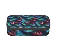 3D Magical Dragon Scales Pattern Print Fashionable Functional Pencil Case Convenient Daily Use Storage Makeup Toiletries