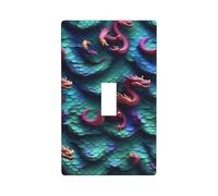 3D Magical Dragon Scales Pattern Print Light Switch Cover Plate,Toggle Wall Plate Cover,Standard Size 4.5 x 2.76 Inche