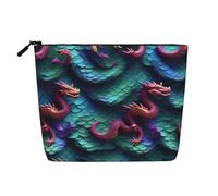 3D Magical Dragon Scales Pattern Print Makeup Bag Cute Cosmetic Bag for Women Makeup Pouch Travel Toiletry Bag for Lady