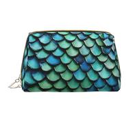 3D Magical Dragon Scales Pattern Print Makeup Bag Portable Leather Waterproof Cosmetic Bag Clutch Makeup Brush Bag (6.7x4.3in)