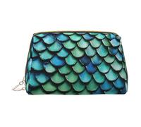 3D Magical Dragon Scales Pattern Print Makeup Bag Portable Leather Waterproof Cosmetic Bag Clutch Makeup Brush Bag (6.7x4.3in)
