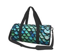 3D Magical Dragon Scales Pattern Print Round Duffel Bag, Canvas Overnight Travel Tote Bag, Waterproof and Tear-Resistant.Foldable Weekend Travel Bag