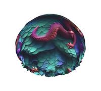 3D Magical Dragon Scales Pattern Print Shower Cap, Shower Cap for Women Reusable, Waterproof Bath Cap,Quick Drying Bath Hair Cap