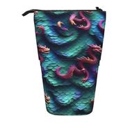 3d Magical Dragon Scales Pattern Print Standing Pencil Case Telescopic Pencil Bag Pop Up Pencil Pouch Pen Pouch Makeup Cosmetics Bag