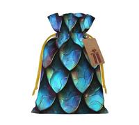 3d Magical Dragon Scales Pattern Printed Christmas Drawstring Gift Bags-Xmas Wrapping Bags,Candy Bag,For Holiday Party Decorations,Wedding Party Supplies S Yellow Christmas Ribbon
