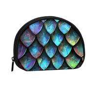 3d Magical Dragon Scales Pattern Printed Coin Purse Wallet, Shell Shape Mini Change Pouch Holder for Men Women