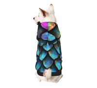 3D Magical Dragon Scales Pattern Printed Dog Hoodie Soft Dog Sweatshirt Cute Cat Dog Clothes for Small Dogs Kitten Puppy, XS