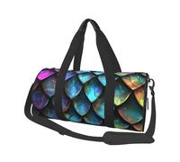 3D Magical Dragon Scales Pattern Printed Sports Gym Bag with Wet Pocket & Shoes Compartment, Travel Duffel Bag for Men Women