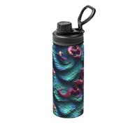 3D Magical Dragon Scales Pattern Printing 18oz Sports Insulated Kettle for Cycling Gym Basketball Outdoor, Suitable As A Present