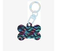 3D Magical Dragon Scales Pattern Printing Dog Tag Bone Shaped Double Sided Pattern Dog Id Tags Bone Shaped Pet Name Tags Dog Collar Tags