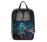 3D Magical Dragon Scales Pattern Shoe Bag for Travel Water-Resistant Shoe Pouch for Gym Portable Sneaker Bag with Zipper Travel Luggage Shoes Organizer Soccer Cleats Bag for Gym, Luggage
