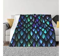 3D Magical Dragon Scales Pattern Super Soft Flannel Blanket, Luxury Cozy Warm Lightweight Blanket for Sofa, Bed, Camping, Travel, 80"X60" Inches