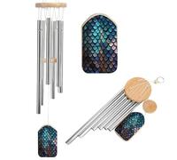 3D Magical Dragon Scales Pattern Wind Chimes for Outside, Hanging Windchimes with 6 Aluminum Tubes, Memorial Wind Chime for Patio Backyard Garden and Outdoor Decor