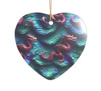 3D Magical Dragon Scales Print Bridal Shower Gifts, Mr & Mrs Christmas Ornament, a Unique Wedding Keepsake Present