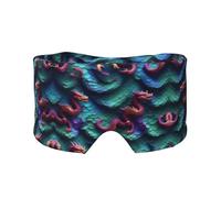 3D Magical Dragon Scales Printed Sleeping Blindfold, Padded Ear Warmer Mask, Adjustable Head Wrap, for Deep Relaxation