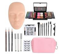 3D Makeup Mannequin Practice Face Kit, Make Up Practice Tool, Reusable Professional Silicone Makeup Mannequin Face for Beginners (Light Skin Color)