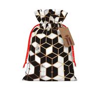 3d Marble Pattern Printing Cute Christmas Bag Drawstring Design 4.7x6.9 Inch For Christmas Party Birthday Gift Packaging