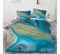 3D Marble Single Duvet Cover Set 135x200cm 2 piece Soft Microfiber Reversible Bedding Set Art Comforter Cover with Zipper Closure Quilt Cover with Pillowcase 50x75cm(Image 2-4)