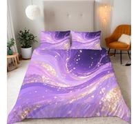 3D Marble Texture Duvet Cover Set Double, Abstract Fluid Art Print Bedding, reversible Design, Includes 1 Duvet Cover 150x200cm & 2 Pillow Cases 50x75cm, Microfiber, Easy Care, for teen