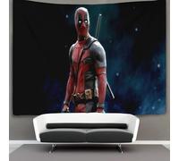 EVMILA 3D Marvel Deadpool Print Wall Blanket Home Decoration Bedding Poster Wall Art Tapestry Tapestries Wall Hanging Soft Polyester for Unisex Children Bedroom/Living Room/Dorm/Curtain 130cmx150cm
