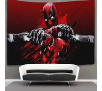 EVMILA 3D Marvel Deadpool Print Wall Blanket Home Decoration Bedding Poster Wall Art Tapestry Wall Hanging Tapestry Soft Polyester for Kids Boys Girls Bedroom Living Room 150cmx200cm