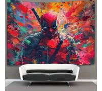 3D Marvel Deadpool Print Wall Blanket Home Decoration Bedding Poster Wall Art Tapestry Wall Hanging Tapestries Soft Polyester for Living Room Bedroom Dorm Deco 180cmx230cm
