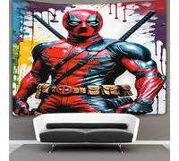 3D Marvels Deadpool Print Wall Blanket Home Decoration Bedding Poster Wall Art Tapestry Wall Hanging Tapestries Soft Polyester for Bedroom Living Room, Dorm & Room Decor 180cmx230cm