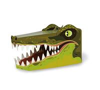 3D Mask Kit Age 3+ (Crocodile) by Fiesta Crafts - Colourful & Easy to Assemble 3D Head Mask Costume - Complete Arts and Crafts Set to Improve Motor Skills, Creativity, & Imagination - Fits Kids & Adult Heads