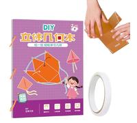 3D Math Learning Book, Pull String 3D Geometry Learning Book, Teaches Volume, Area Formulas, for Tutors School Girls Boys Beginners Home Preschool Homeschool Students Kindergartens