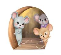 3D Mausloch Realistischer Wall Sticker, 15 x 15 cm / 5.9 x 5.9 Zoll Maus Lesebuch Wall Sticker - Lustiger, Im Dunkeln, Abnehmbarer Aufkleber Für Hotels, Büros, Badezimmer,