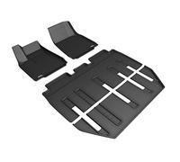 3D MAXpider - L1TL00501509 Tesla Model X Folding 7-Seater 2017-2020 Custom Fit All-Weather Car Floor Mats Liners, Kagu Series (1st, 2nd & 3rd Row, Black)