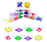 3D Maze Cube - 5.91x4.53x1.57 Inches Beads Fidget Toy, 24 Challenging 3D Pieces Maze Toy | Stress Free Brain Teaser For Sensory Play Party Prize Students Kids Adults | Stress-Free Fun Present