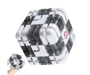 3D Maze Cube - Hands On Logic Puzzle, Early Development Maze Toy, Focus Training, Dexterity Improving Function, Brain Boosting Game, Children Activity Category for Playroom Classroom Use
