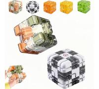 3D Maze Cube Puzzle cube- 360° Rotating Labyrinth Cube Game for Adults & Teens, High-Difficulty Brain Teaser Toy for Stress Relief, Focus Training & Spatial Logic Skills (Option B)